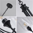 Chloe Lighting Willan 5-Light Glass Metal Up-Hanging Chandelier in Matte Black