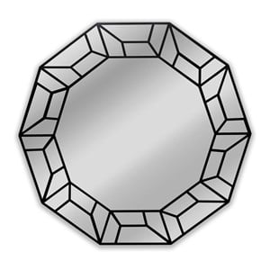 Chloe Lighting Reflection 31&quot Decagon Iron Framed Wall Mirror in Black