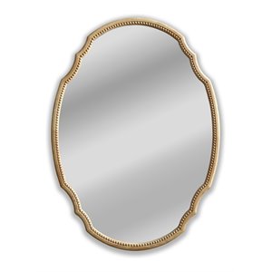 Chloe Lighting Reflection 36&quot Oval Wood Framed Wall Mirror in Maple