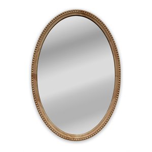 Chloe Lighting Reflection 32&quot Oval Wood Framed Wall Mirror in Maple