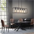 Chloe Lighting Ironclad 5-Light Metal Island Pendant in Matte Black