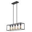 Chloe Lighting Ironclad 5-Light Metal Island Pendant in Matte Black