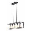 Chloe Lighting Ironclad 5-Light Metal Island Pendant in Matte Black