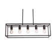 Chloe Lighting Ironclad 5-Light Metal Island Pendant in Oil Rubbed Bronze