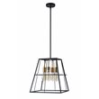 Chloe Lighting Ironclad 4-Light Trapezoid Metal Ceiling Pendant in Black/Gold