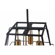 Chloe Lighting Ironclad 4-Light Trapezoid Metal Ceiling Pendant in Black/Gold