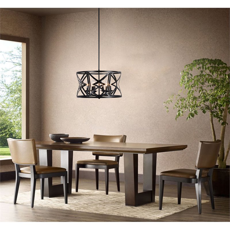Chloe Lighting Alina 5-Light Metal Ceiling Pendant in Matte Black