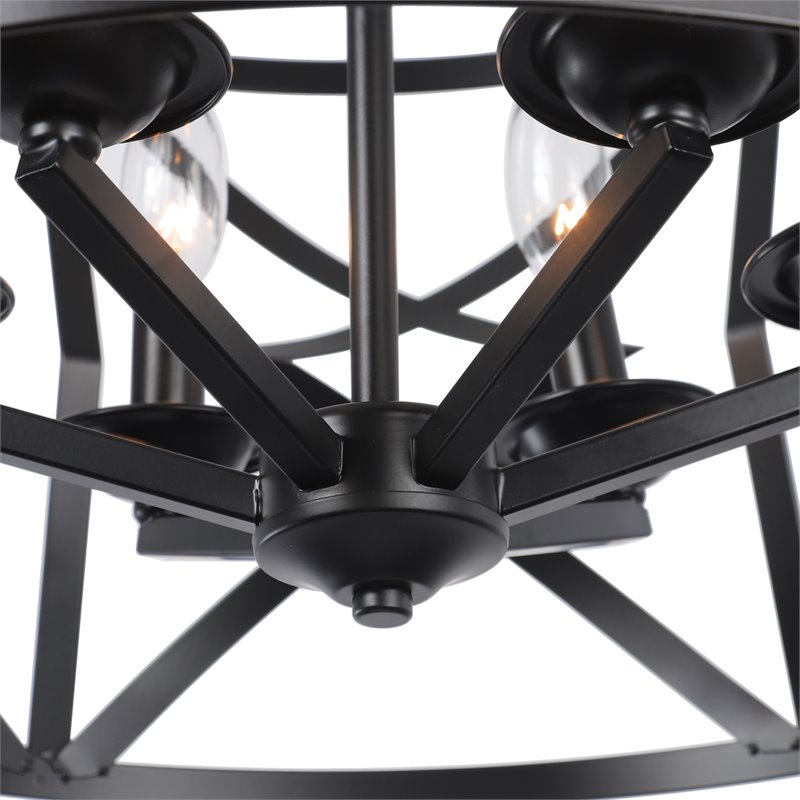 Chloe Lighting Alina 5-Light Metal Ceiling Pendant in Matte Black