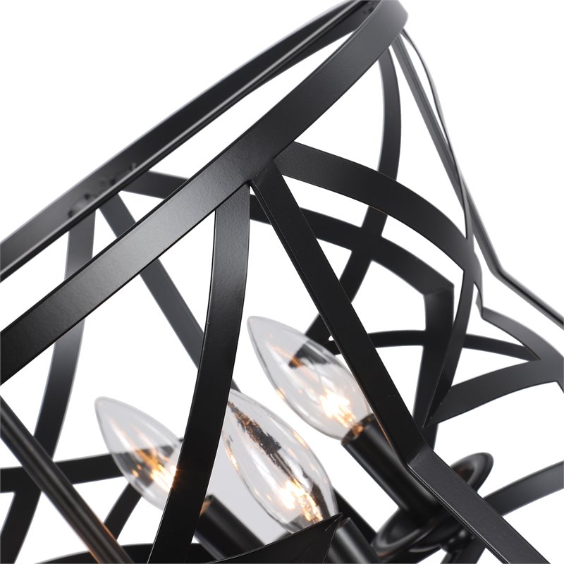 Chloe Lighting Alina 5-Light Metal Ceiling Pendant in Matte Black
