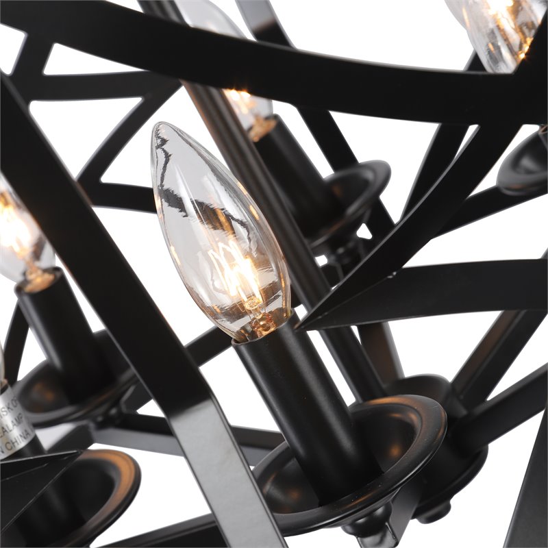 Chloe Lighting Alina 5-Light Metal Ceiling Pendant in Matte Black