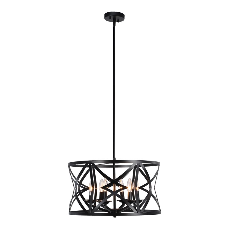 Chloe Lighting Alina 5-Light Metal Ceiling Pendant in Matte Black