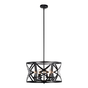 Chloe Lighting Alina 5-Light Metal Ceiling Pendant in Matte Black