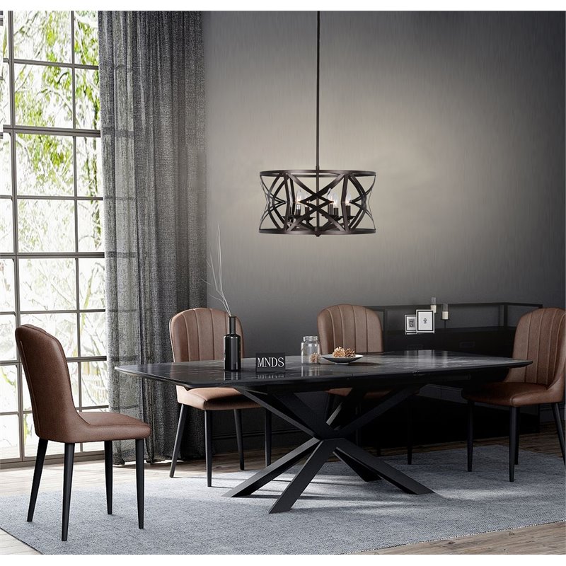Chloe Lighting Alina 5-Light Metal Ceiling Pendant in Oil Rubbed Bronze