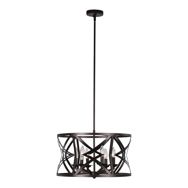 Chloe Lighting Alina 5-Light Metal Ceiling Pendant in Oil Rubbed Bronze