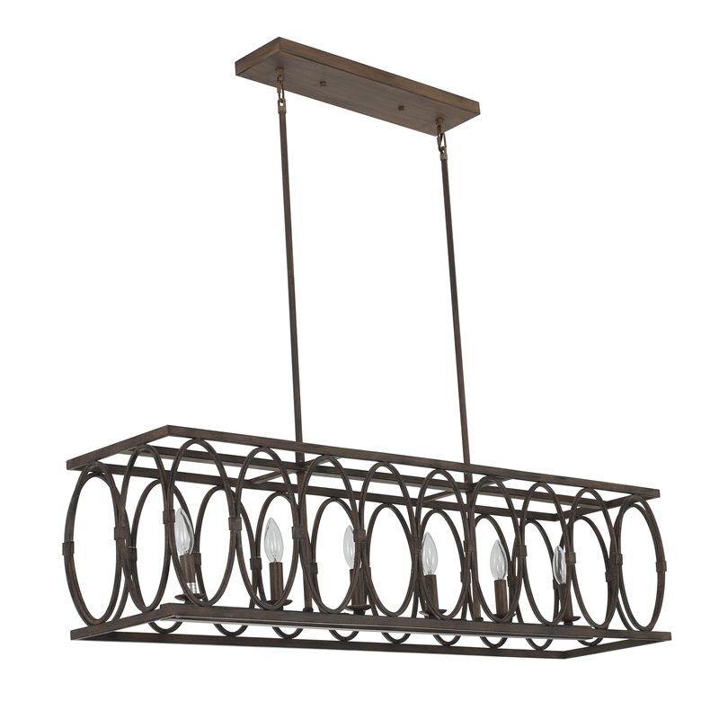 Chloe Lighting Indigo 6-Light Metal Ceiling Pendant in Antique Wood