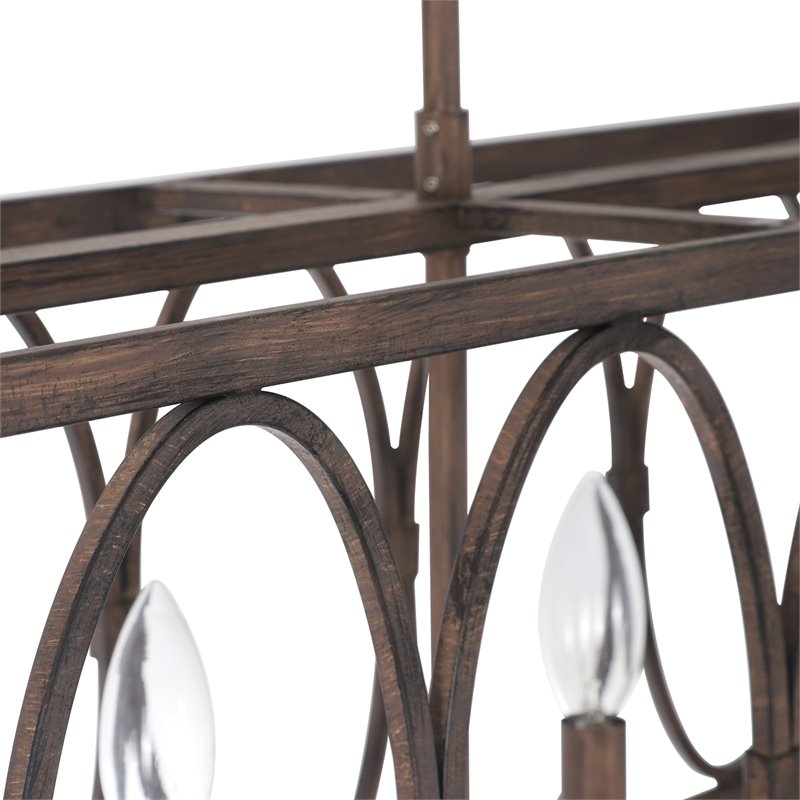 Chloe Lighting Indigo 6-Light Metal Ceiling Pendant in Antique Wood