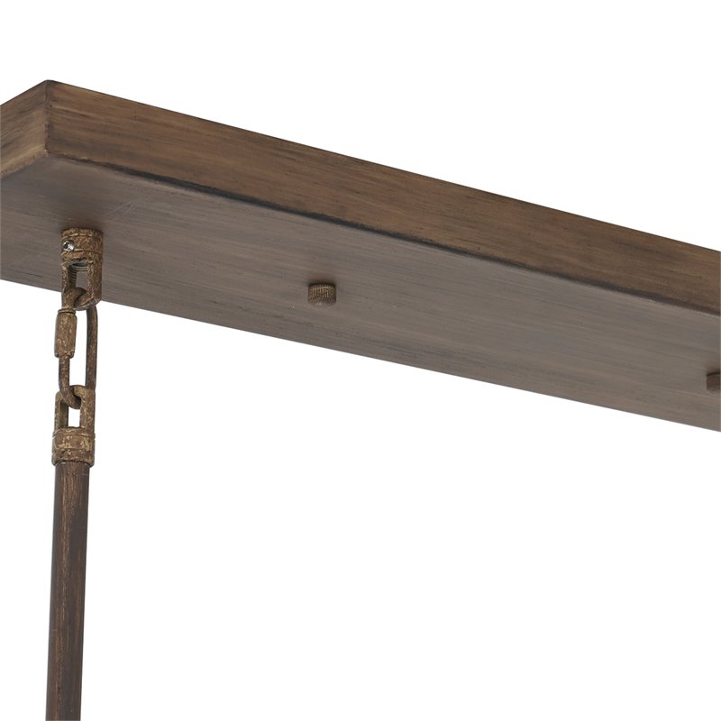 Chloe Lighting Indigo 6-Light Metal Ceiling Pendant in Antique Wood