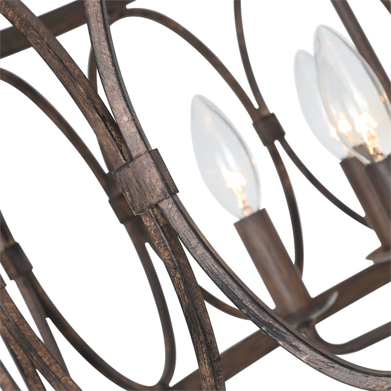 Chloe Lighting Navy 5-Light Metal Ceiling Pendant in Antique Wood