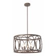 Chloe Lighting Navy 5-Light Metal Ceiling Pendant in Antique Wood