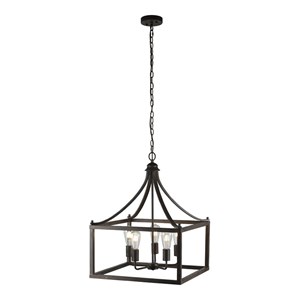 Chloe Lighting Ryder 5-Light Metal Hanging Ceiling Pendant in Antique Wood