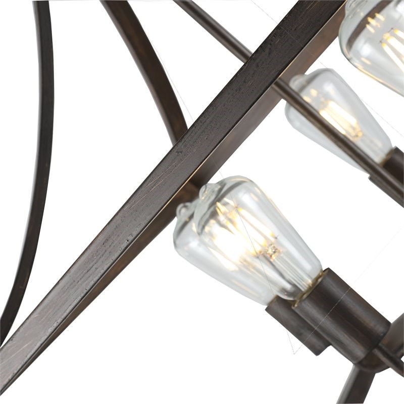 Chloe Lighting Ryder 5-Light Metal Hanging Ceiling Pendant in Antique Wood