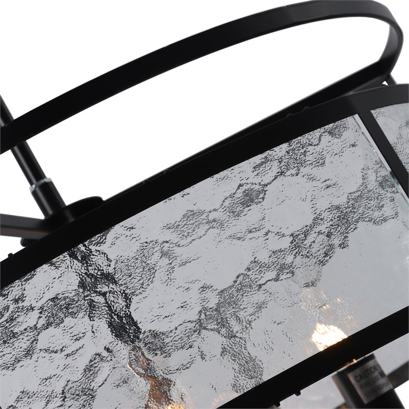Chloe Lighting Sienna 4-Light Glass Metal Ceiling Pendant in Matte Black