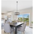 Chloe Lighting Sienna 4-Light Glass Metal Ceiling Pendant in Matte Black