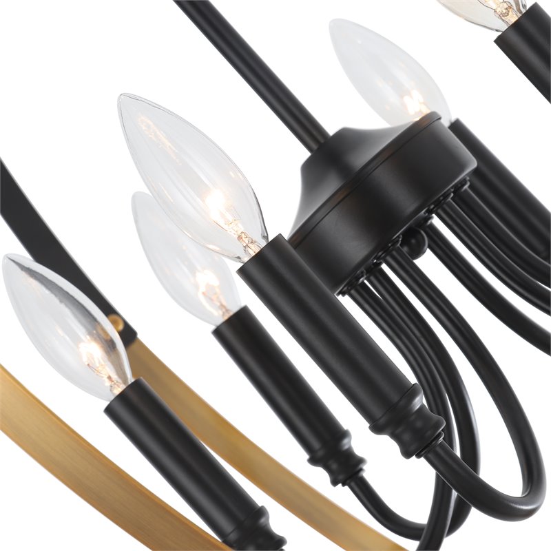 Chloe Lighting Winona 6-Light Metal Hanging Ceiling Pendant in Black/Brass