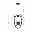 Chloe Lighting Winona 6-Light Metal Hanging Ceiling Pendant in Black/Brass