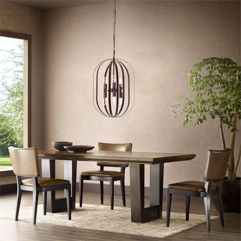 Chloe Lighting Pepper 6-Light Metal Hanging Ceiling Pendant in Bronze