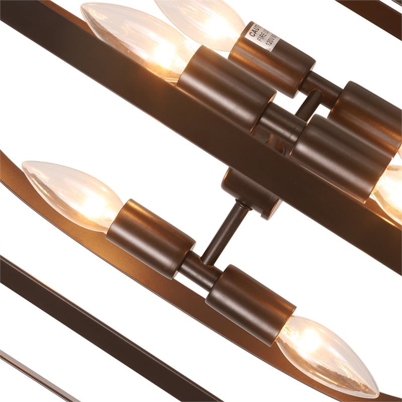 Chloe Lighting Pepper 6-Light Metal Hanging Ceiling Pendant in Bronze