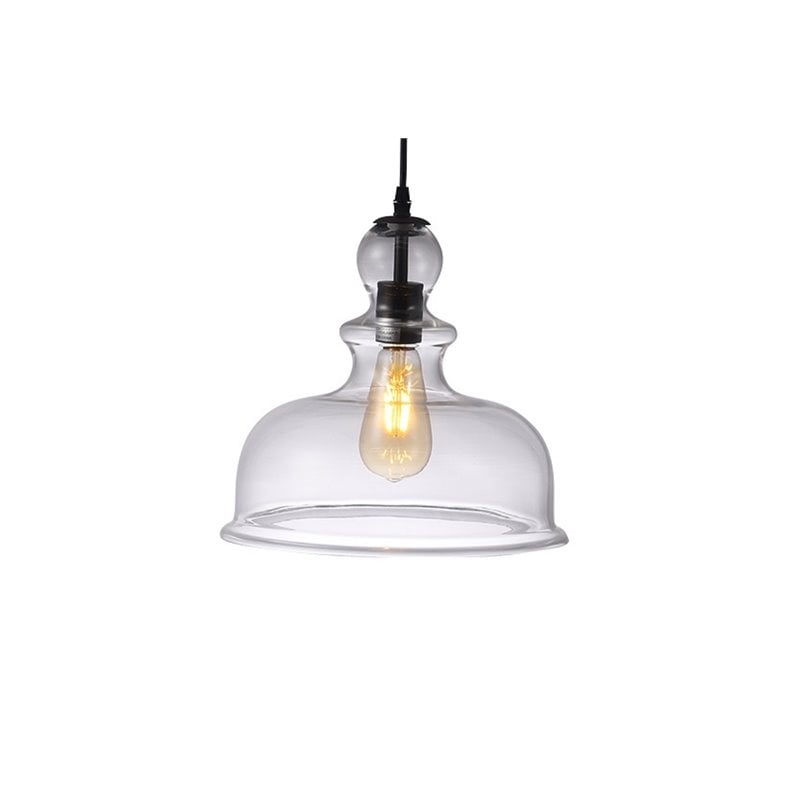 Chloe Lighting Tilian 1-Light Glass Metal Ceiling Pendant in Oil Rubbed Bronze