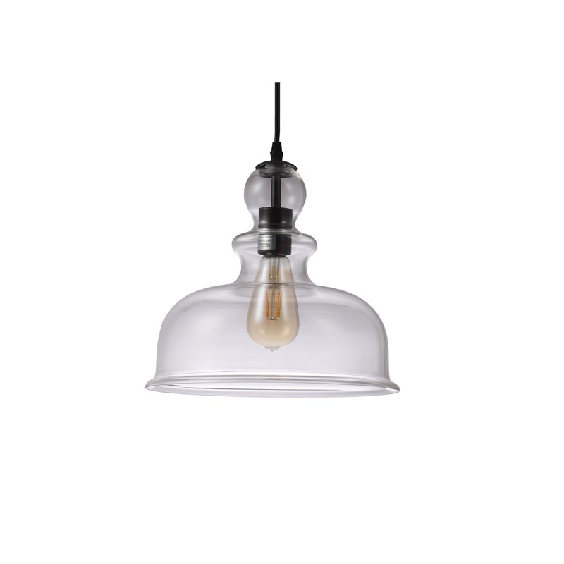 Chloe Lighting Tilian 1-Light Glass Metal Ceiling Pendant in Oil Rubbed Bronze