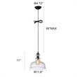 Chloe Lighting Tilian 1-Light Glass Metal Ceiling Pendant in Oil Rubbed Bronze