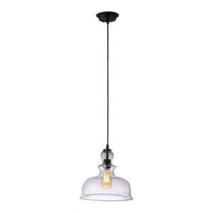 Chloe Lighting Tilian 1-Light Glass Metal Ceiling Pendant in Oil Rubbed Bronze