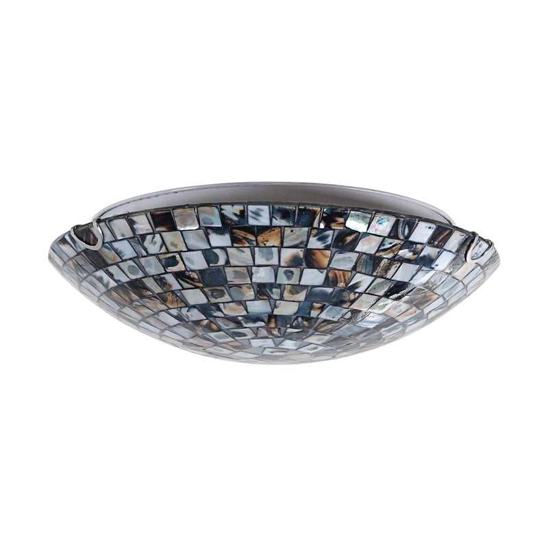 Chloe Lighting Crown 2-Light Metal Ceiling-Flush Fixture in Seashell