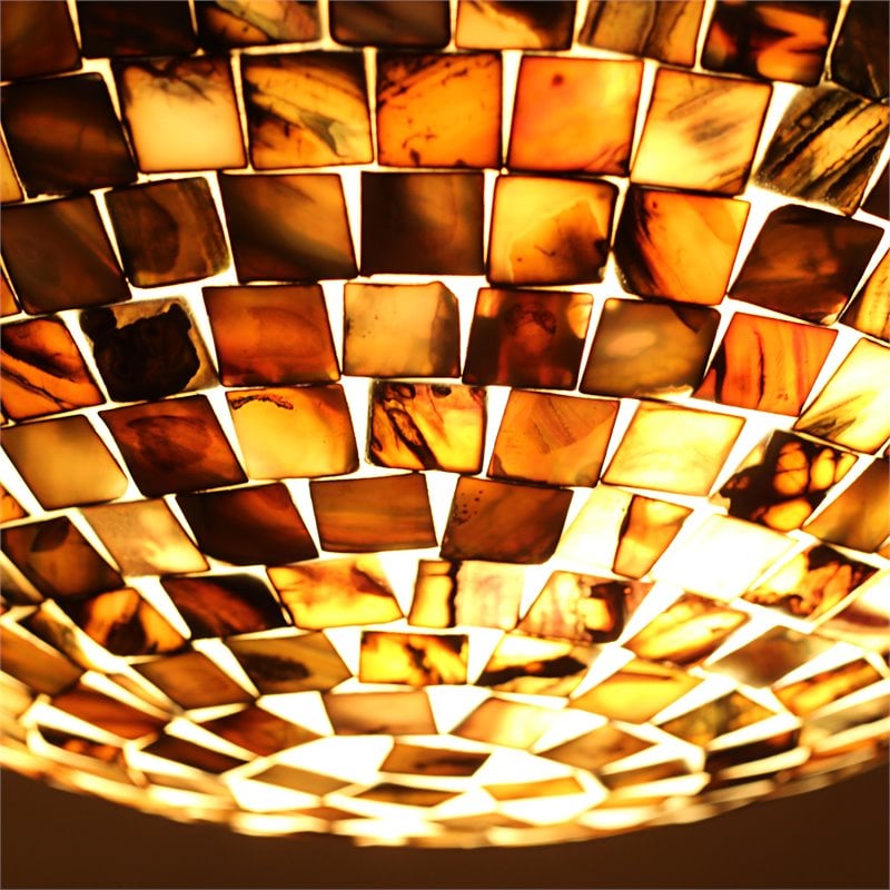 Chloe Lighting Crown 2-Light Metal Ceiling-Flush Fixture in Seashell