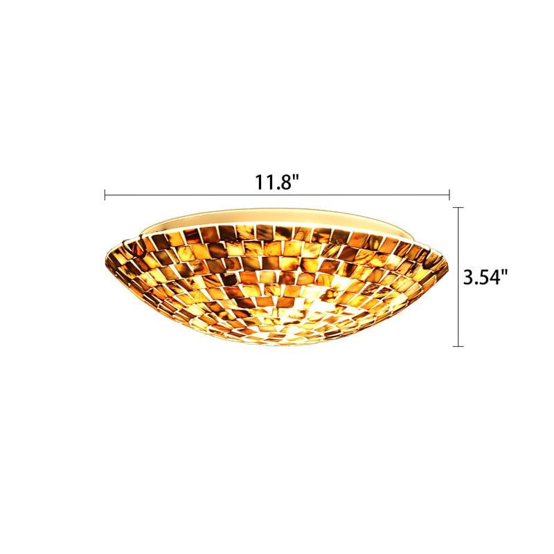 Chloe Lighting Crown 2-Light Metal Ceiling-Flush Fixture in Seashell