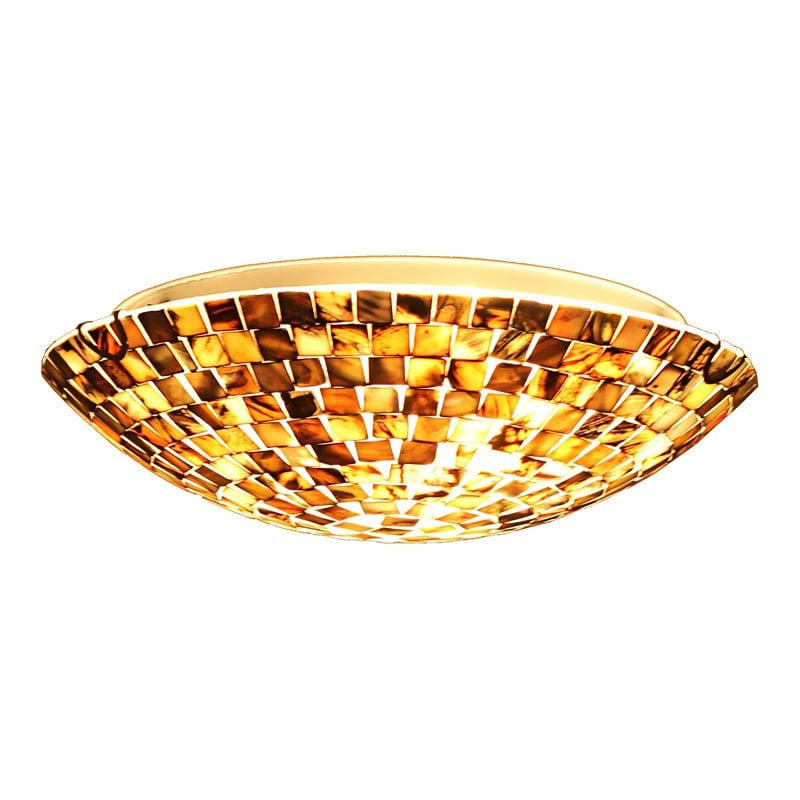 Chloe Lighting Crown 2-Light Metal Ceiling-Flush Fixture in Seashell