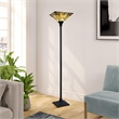 Chloe Lighting Mission Kinsey 1-Light Metal Torchiere Floor Lamp in Black Bronze