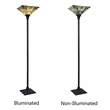 Chloe Lighting Mission Kinsey 1-Light Metal Torchiere Floor Lamp in Black Bronze