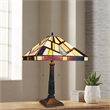 Chloe Lighting Mission Vincent 2-Light Metal Table Lamp in Blackish Bronze