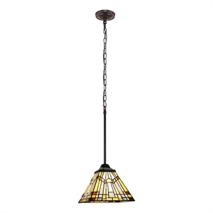 Chloe Lighting Mission Kinsey 1-Light Metal Mini-Pendant in Blackish Bronze