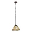 Chloe Lighting Mission Kinsey 1-Light Metal Mini-Pendant in Blackish Bronze