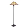 Chloe Lighting Mission Kinsey 2-Light Metal Floor Lamp in Blackish Bronze