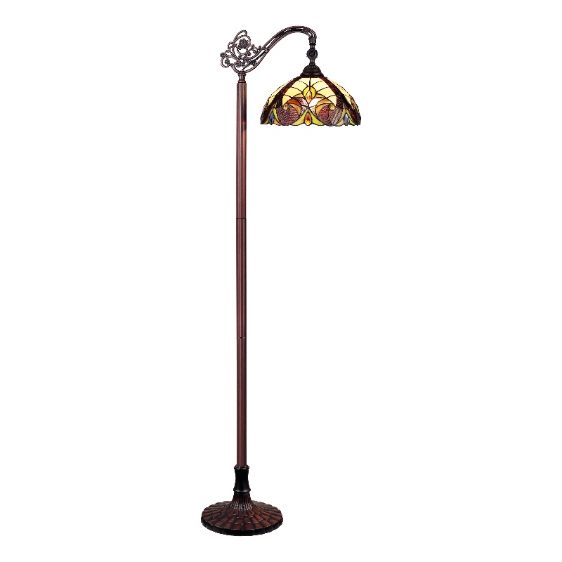 Chloe Lighting Victorian Adia 1-Light Metal Reading Floor Lamp in Dark Bronze