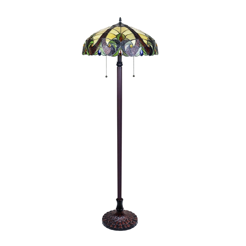 Chloe Lighting Victorian Adia 2-Light Metal Floor Lamp in Dark Bronze