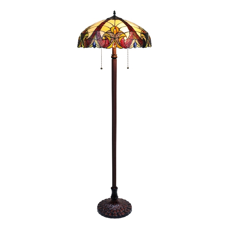 Chloe Lighting Victorian Adia 2-Light Metal Floor Lamp in Dark Bronze