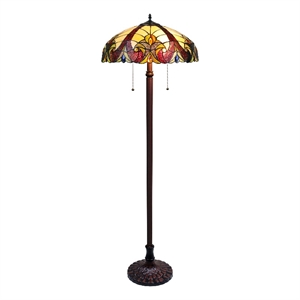 chloe lighting victorian adia 2-light metal floor lamp in dark bronze