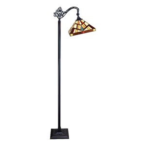 Chloe Lighting Mission Vincent 1-Light Metal Reading Floor Lamp in Black Bronze